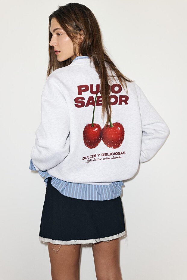Kirazlı saf lezzet sweatshirt - 3