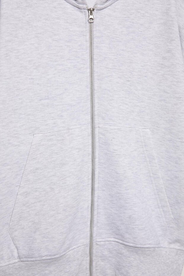 Fermuarlı kapüşonlu sweatshirt - 6