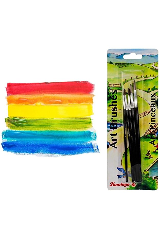 5pcs/ Set Round Paint Brushes -Artist Acrylic Paint Brushes for Acrylic Painting Oil Watercolor Canvas Boards Rock Body Face Nail Art Crafts Supplies