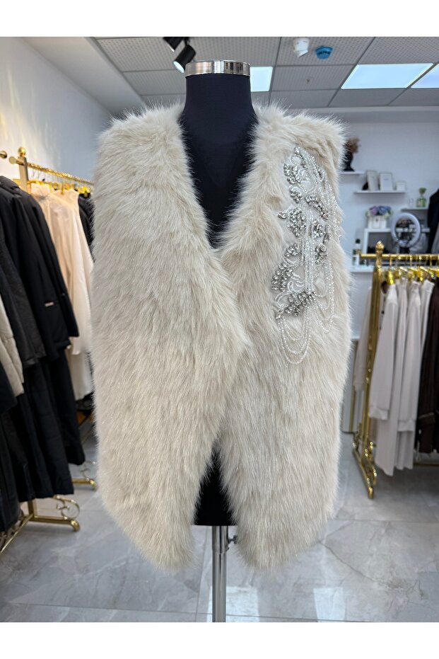 Taşlı ithal yelek - 4