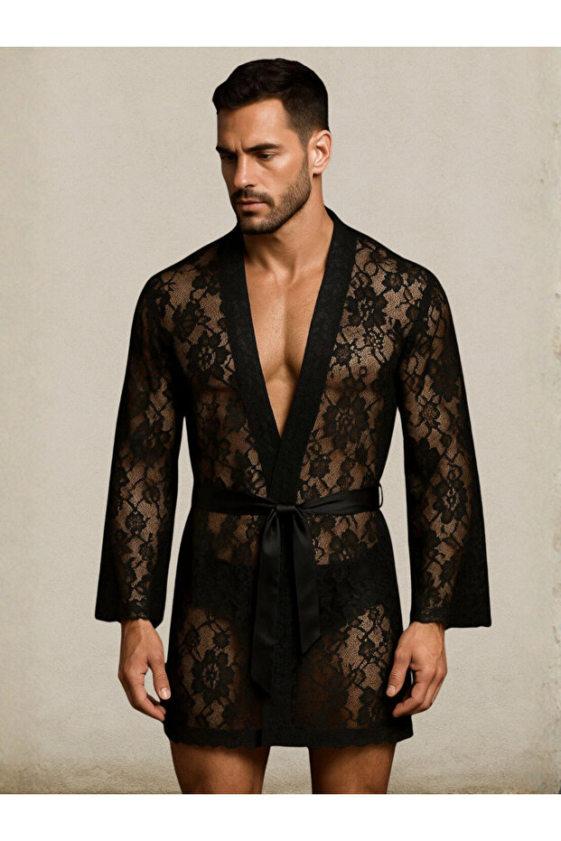 Men's Lace Kimono and Robe