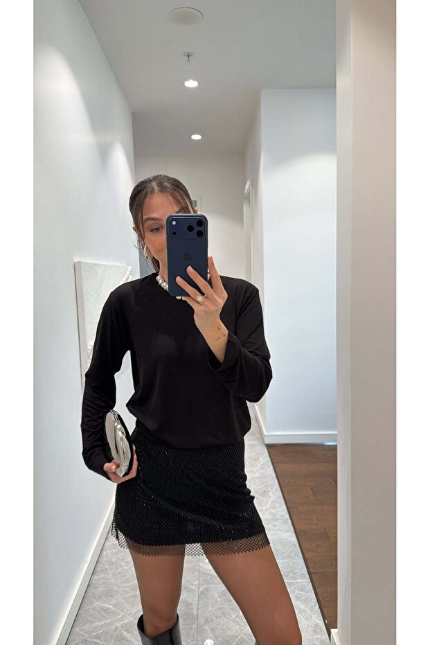 BİSİKLET YAKA BASİC BLUZ - 4