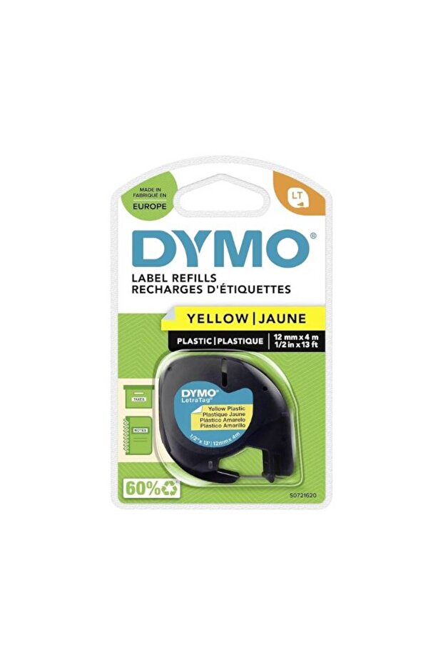 LetraTag® Plastic Labels – S0721620, Black on Yellow