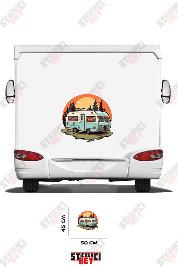 Caravan and Nature Visualized Caravan Sticker Coating