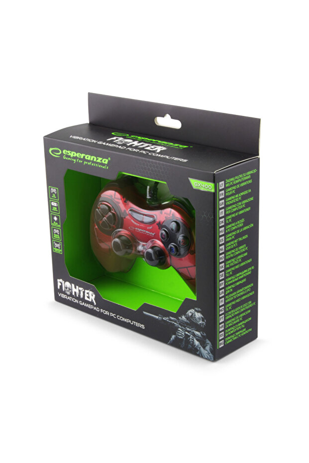 Fighter Controller, with vibration, PC, Red - 4