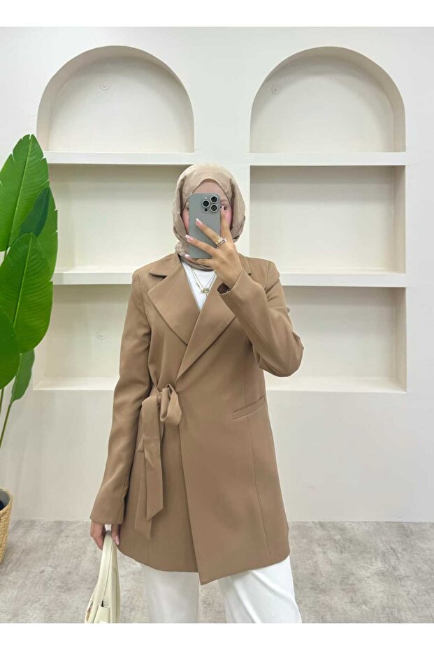 Side Tie Blazer Jacket - 1