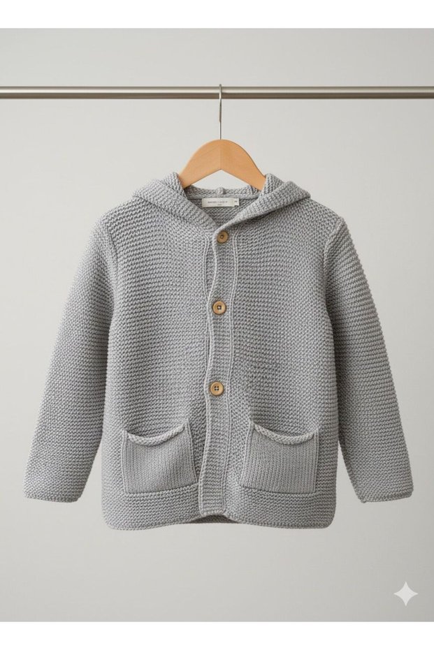 Knitwear Hooded Baby - Children's Cardigan