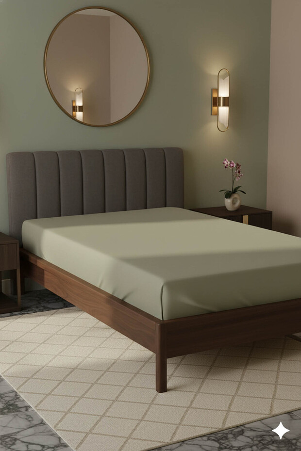 100% Cotton Ranforce Premium Single Fitted Sheet - Beige