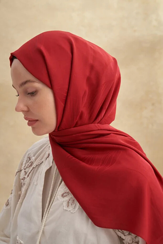 شال بامبو فلوري بنمط أحمر - 3