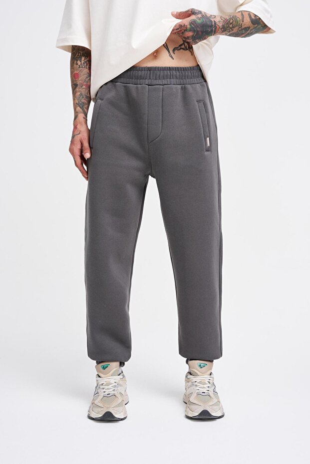 Erkek Relaxed Jogger Basic Eşofman Altı Antrasit - 1