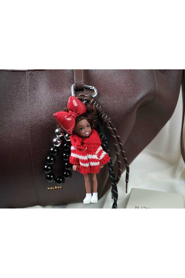Chr002 Red Ribbon Baby Bag Charm