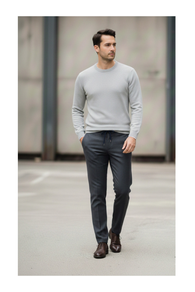 Men's Jogger Pants Seersucker Striped