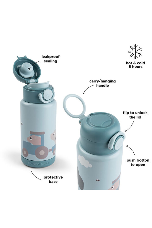 Термос Tiny Farm син 340 мл - 4