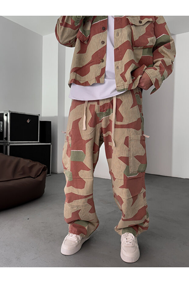 Kiremit Kamuflaj Kargo Pantolon C-6576 - 1