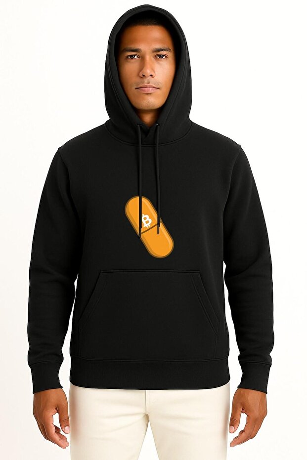 Hooded Bitcoin Medicine Btc Medicine Chest B Printed Unisex Sweatshirt