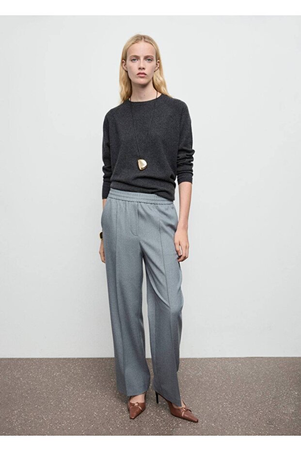 Elastik belli wideleg pantolon - 2