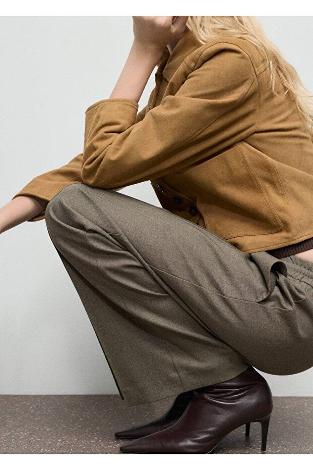 Elastik belli wideleg pantolon - 8