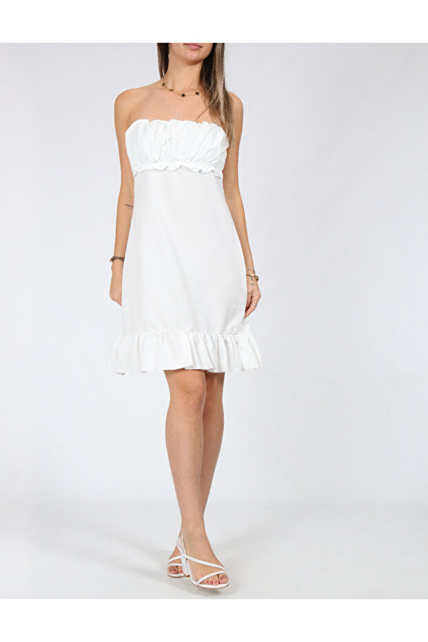 Rochie scurta, Alb - 2