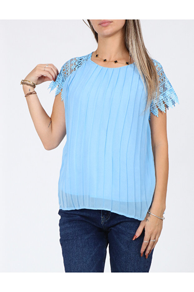 Blouse, Blue - 2