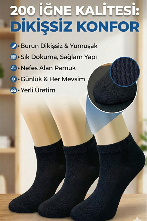 Premium Patik 3'lü Çorap - 1