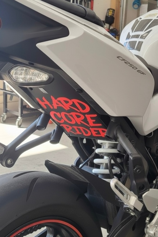 Hard Core Rider Motorcycle Sticker 14X18 cm