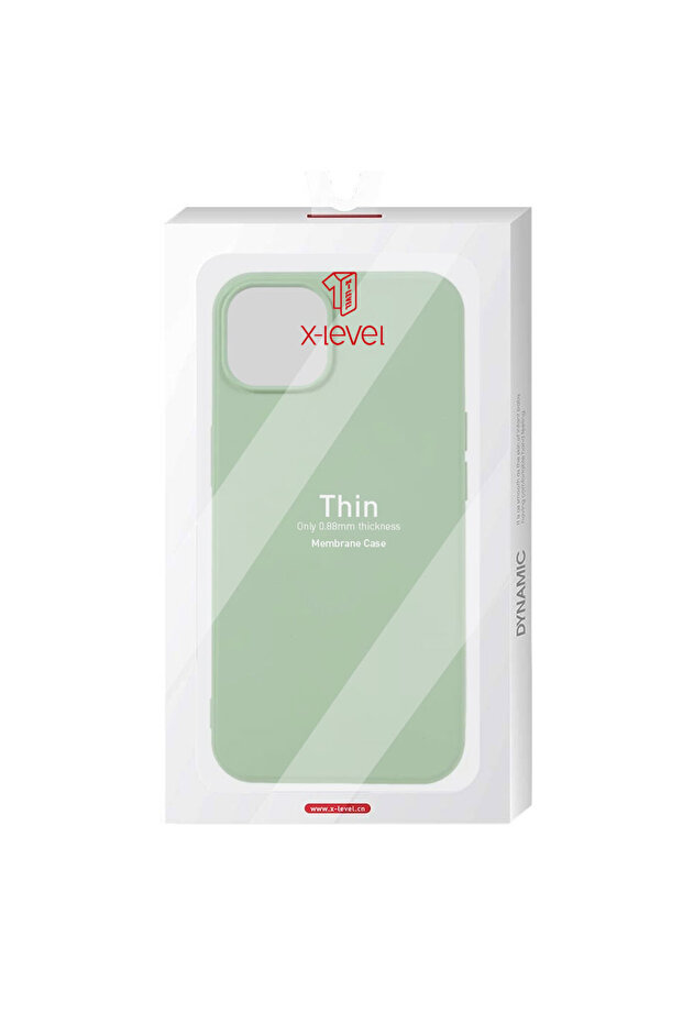 X-Level Thin case for iPhone 15 Pro - MicroFiber, Light Green - 1