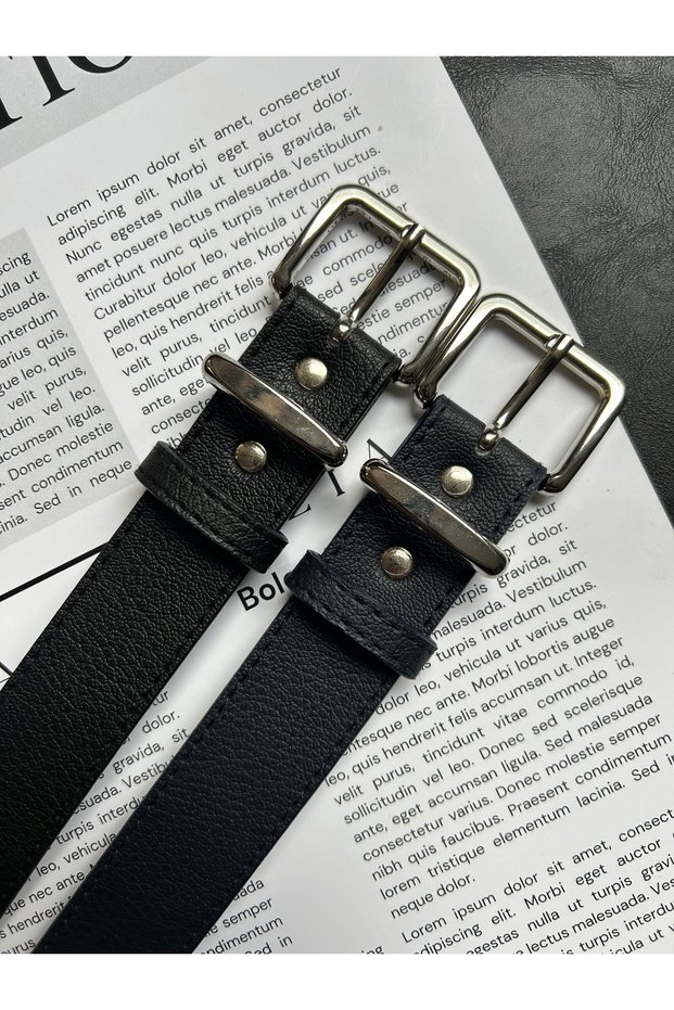 2-Piece Hard Oval Rectangular Pattern Women's Silver Buckle Belt Coat Belt Dress Belt Trouser Belt