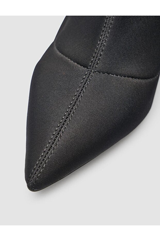 Streç Siyah Kadın Topuklu Bot - 8