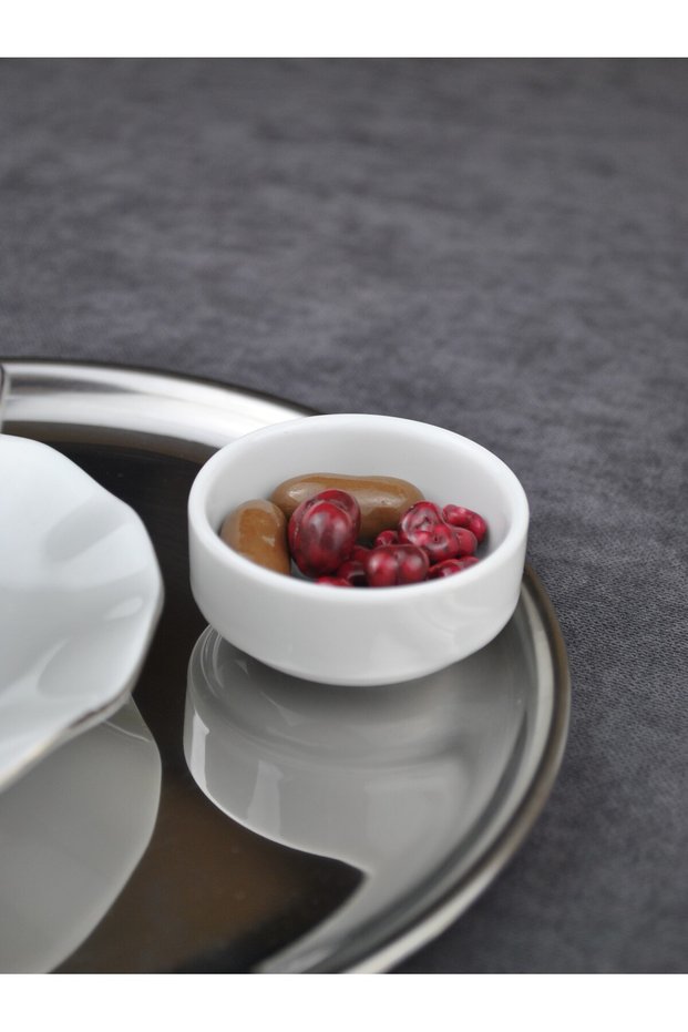 6-Piece Porcelain Mini Bowl Honey Sauce Bowl Coffee Side Dish Turkish Delight Bowl 6X6X2 cm - Nergiss