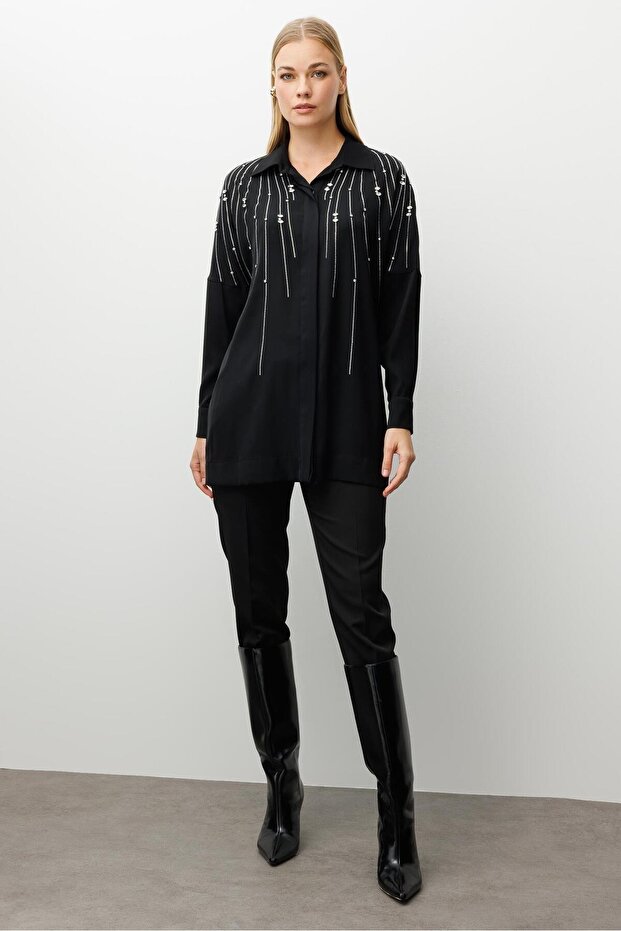 MODAİLGİ OVERSİZE GÖMLEK 10094 Siyah - 2