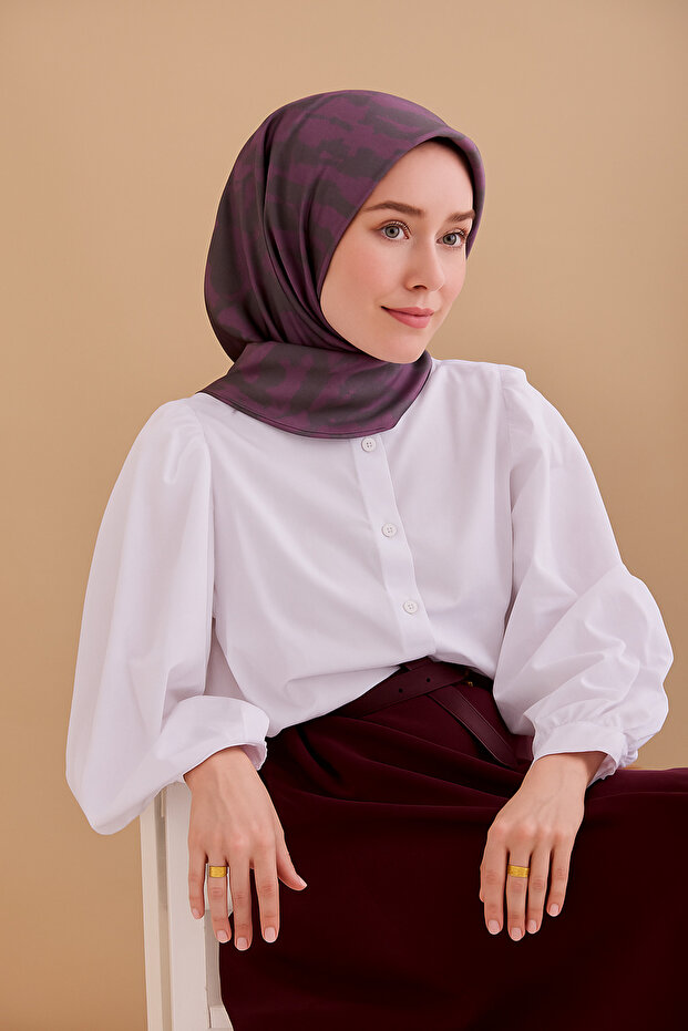 Tivil Pure Silk 11491 - 52137 Purple Textured Pattern