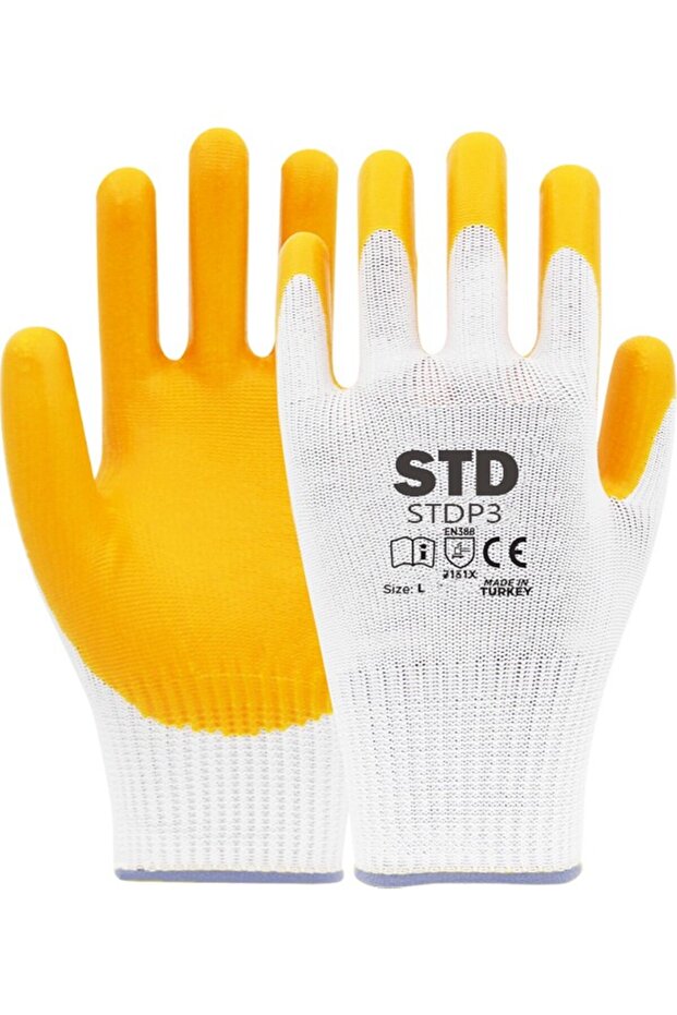 قفازات عمل محبوكة مطلية بالنتريل STDP5 En388 مقاس XL - 1