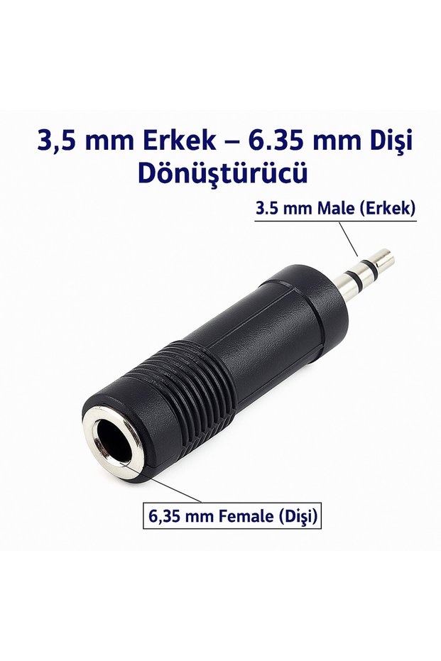 6.5mm to 3.5mm Audio Jack Adapter Converter for Guitar Cable Stereo