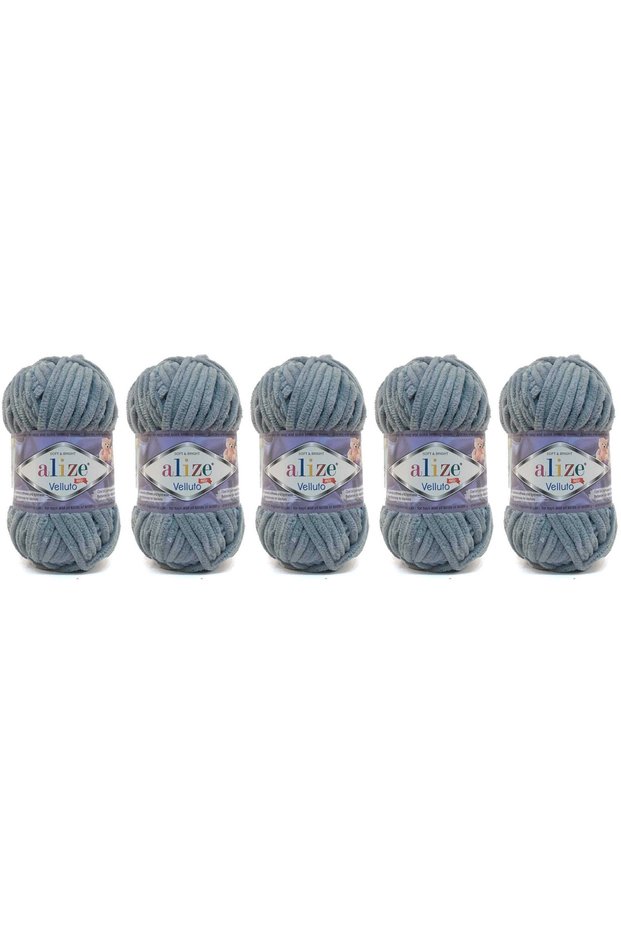 Velluto Velvet Hand Knitting Yarn 100 Gr 3 Pieces Color 428 Medium Gray