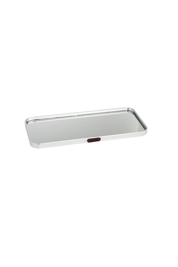 35cm rectangular steel serving tray with mirror - 2