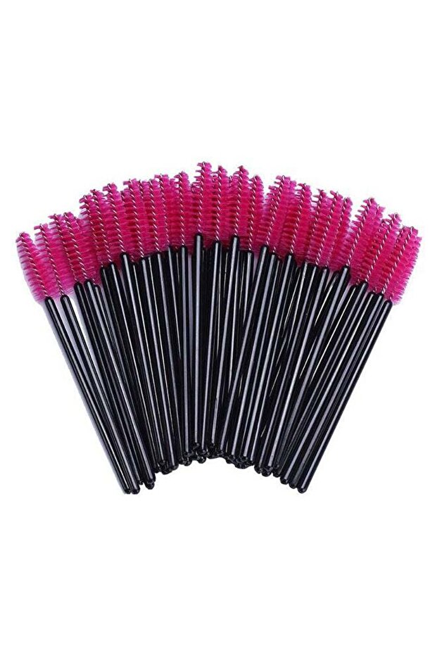 50-Piece Professional Eyelash Brush Set Black/Pink
