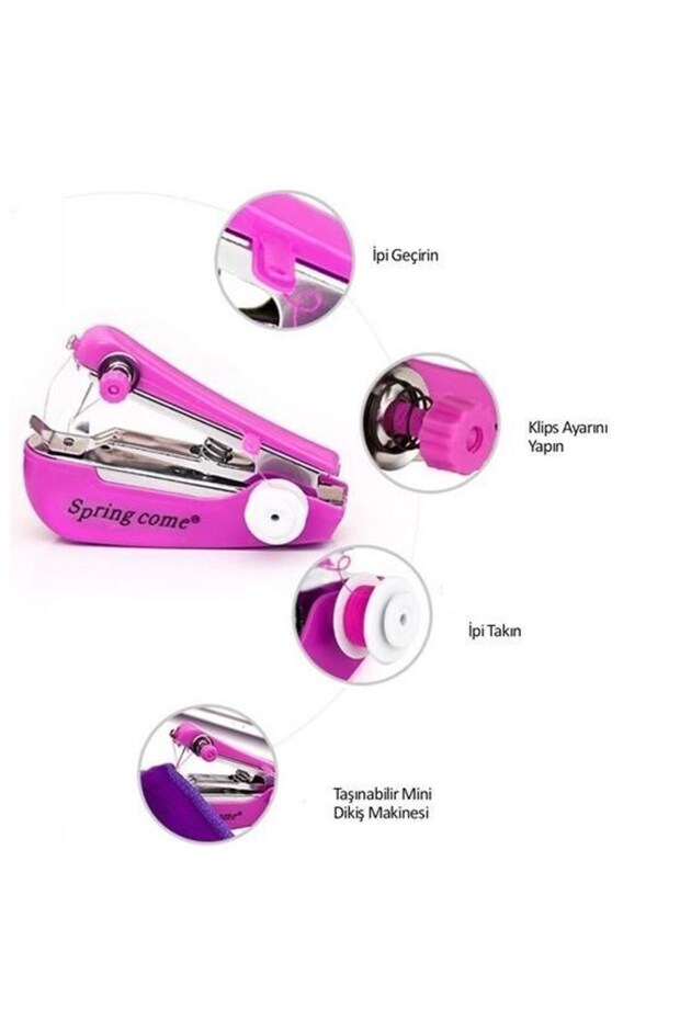 Spring Come Mini Kolay Seyehat ve Ev Tipi El Dikiş Dikme Makinası - 8