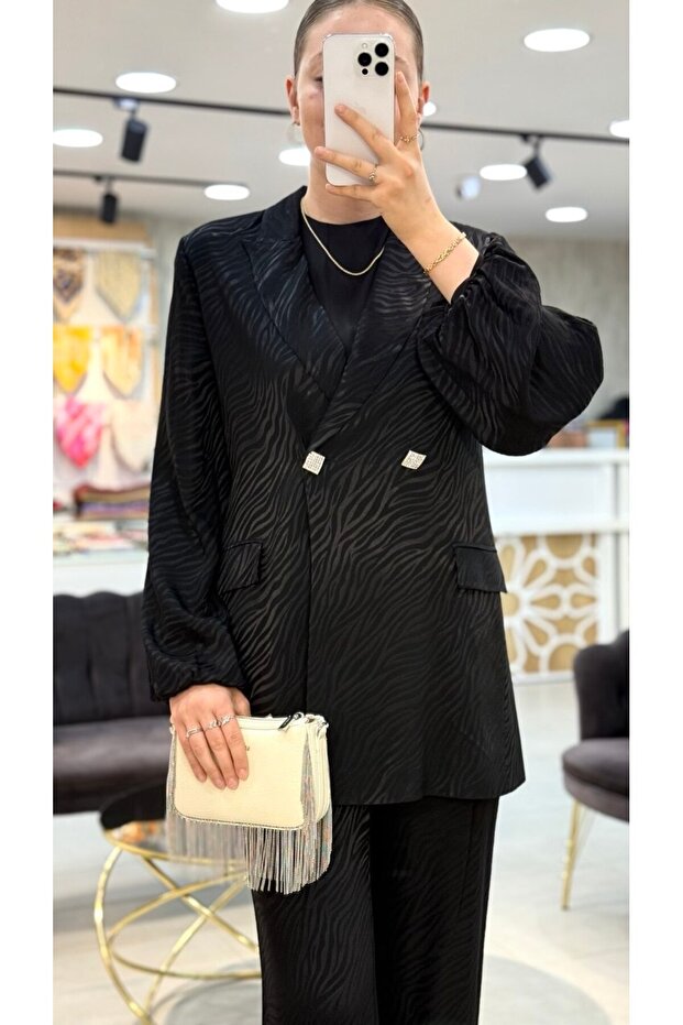 Zebra Patterned Jacquard Suit - 2