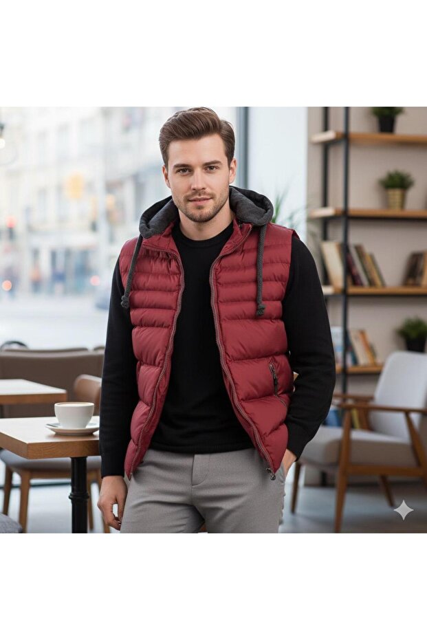 erkek kapişonlu yelek 3400 - 1