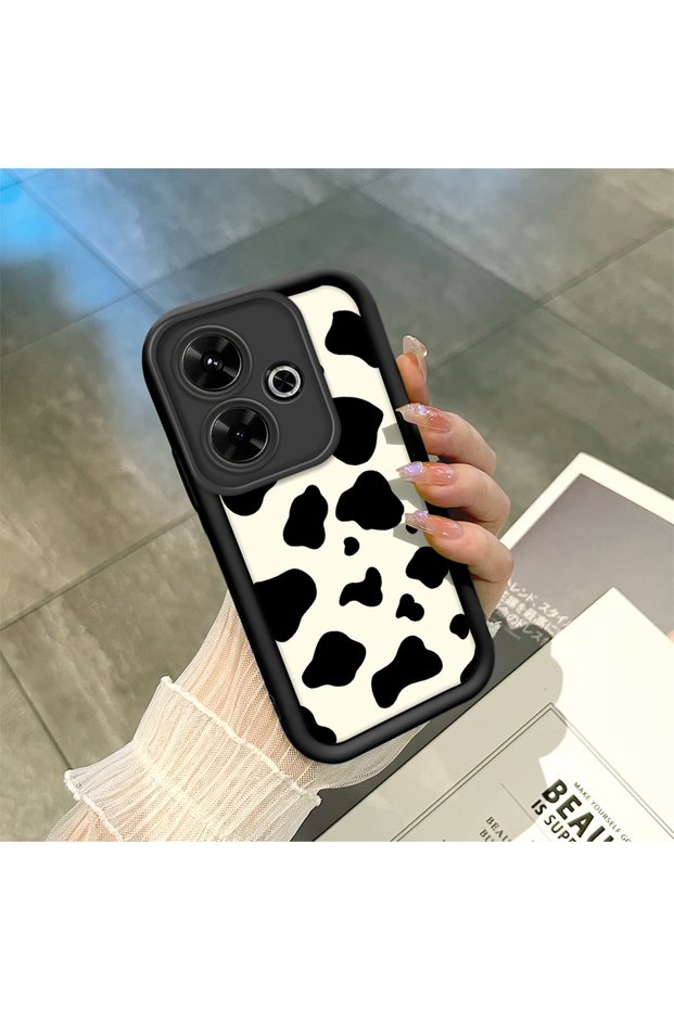 Simple Black Color Phone Case for Xiaomi Poco M6 4g Compatible Silicone Material Shockproof