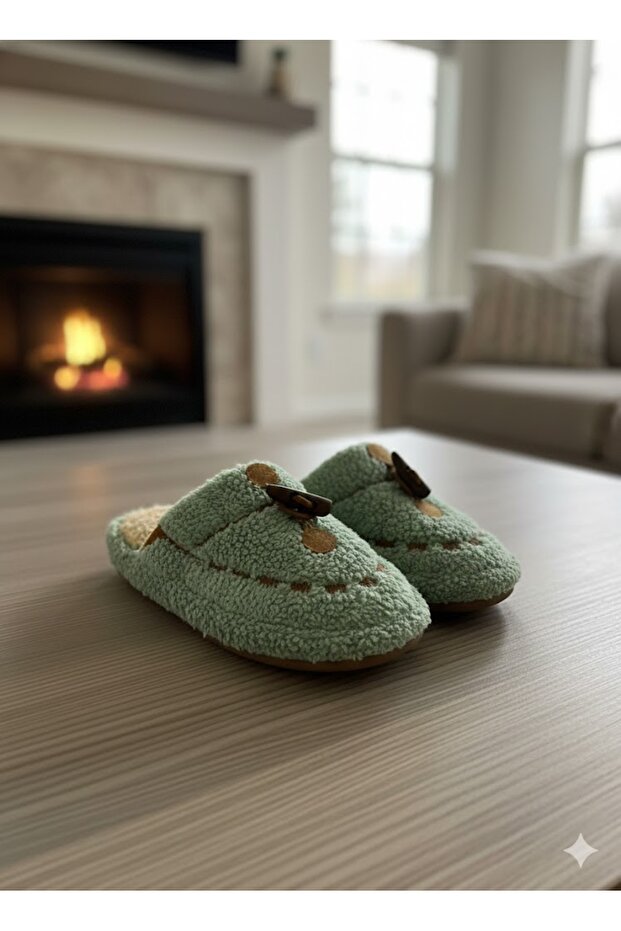 Rustik Tokalı Kışlık Panduf - 1