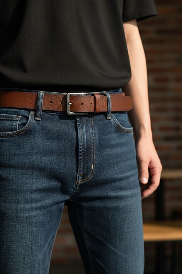 %100 hakiki deri kemer 4 cm - 1