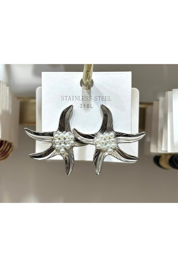 Stainless Steel 316 L Steel Starfish Earrings