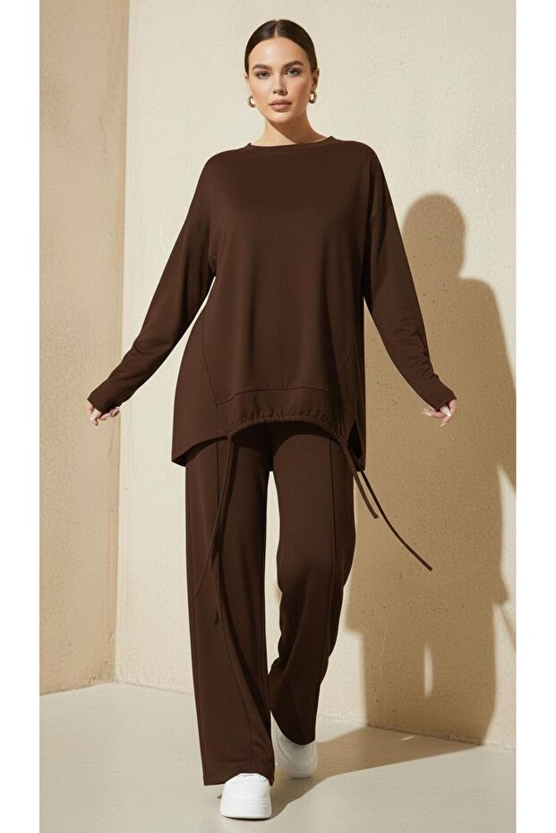 Brown Modal Fabric Double Set - 1