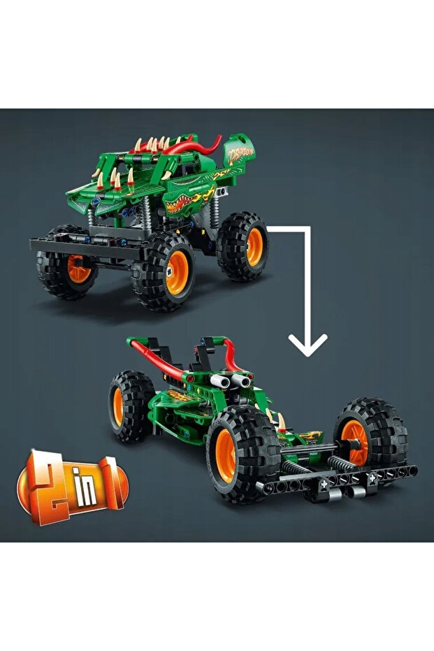 Set de Constructii Technic 2 in 1 Monster Jam Dragon - 2