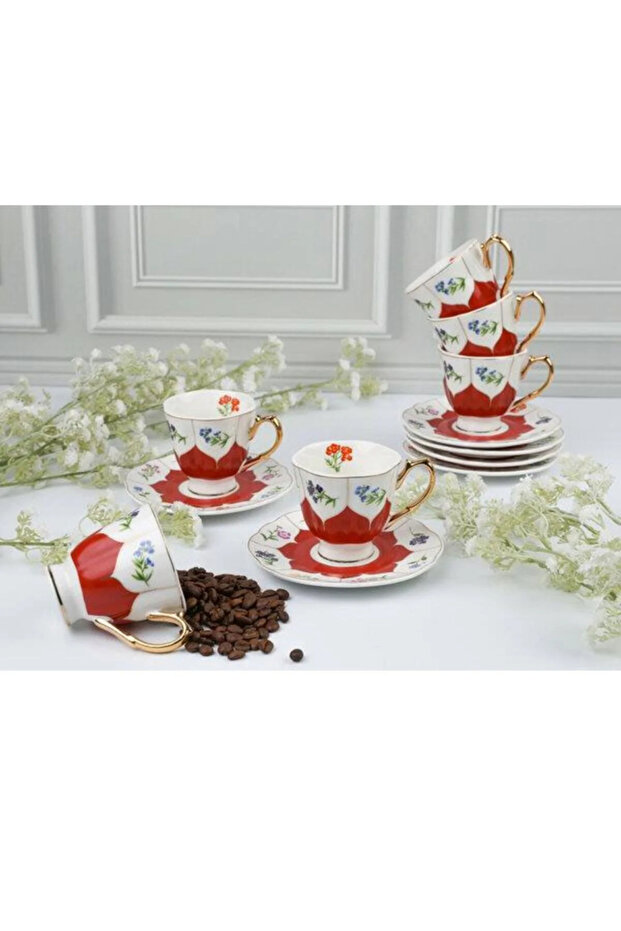 Royking Theadora 6-Piece Coffee Cup Set Gnm 007 (Red)