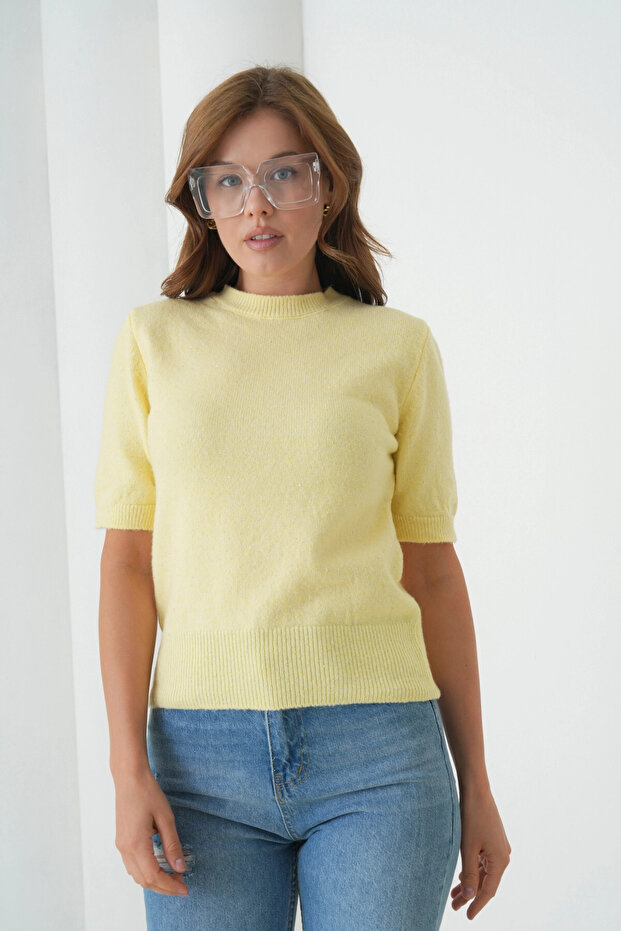 Women's Crew Neck Wool Blend Knitwear Sweater 8563Sw.Mng