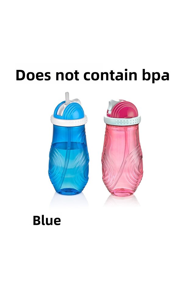 Qlux Ideas Straw Bottle School Student Kindergarten Water Bottle Water Cup Bpa Free L-00502