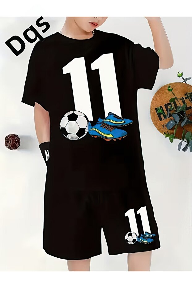 Football Printed Shorts T-Shirt Set