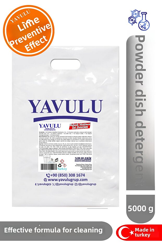 Powder Dishwashing Detergent Triple Effect 5000g Granular Dishwashing Detergent in Bag Pouch